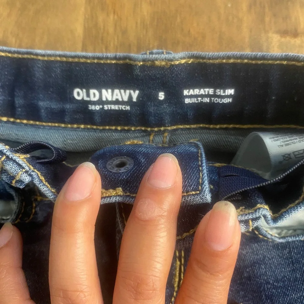 Old Navy Karate Slim Jeans Kids Dark Wash 360 Stretch‎ Built-In Tough SIZE 5